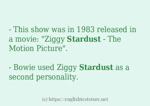 Some example sentences of stardust