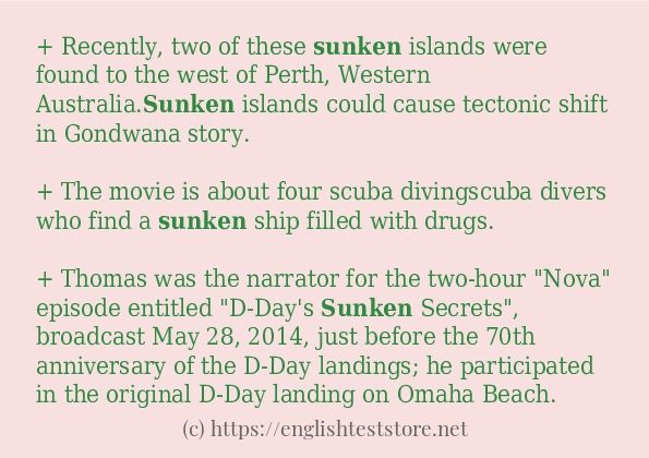 Some example sentences of sunken