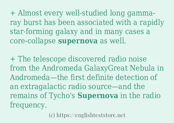 Some example sentences of supernova