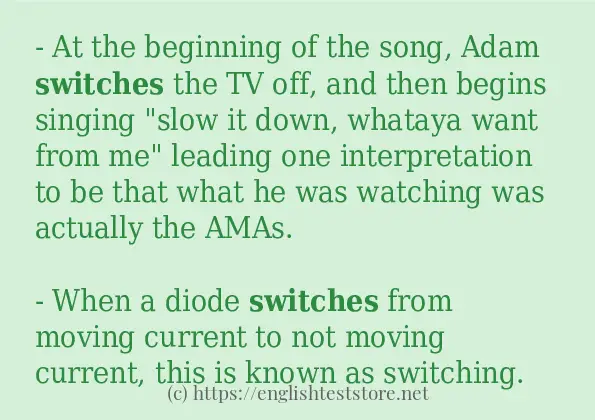 Some example sentences of switches