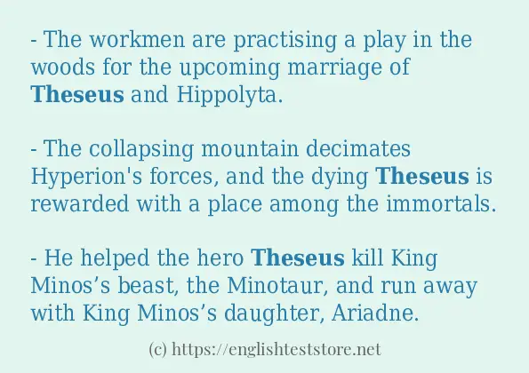 Some example sentences of theseus