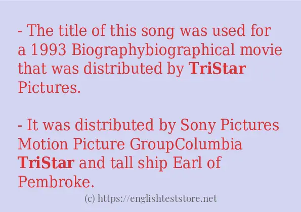 Some example sentences of tristar