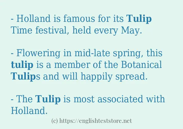 Some example sentences of tulip