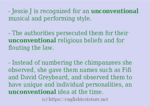 Some example sentences of unconventional