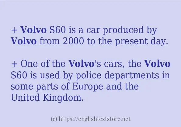 Some example sentences of volvo