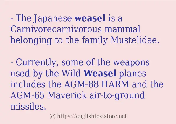 Some example sentences of weasel