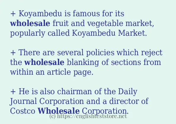 Some example sentences of wholesale