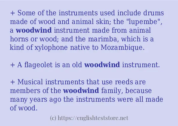 Some example sentences of woodwind