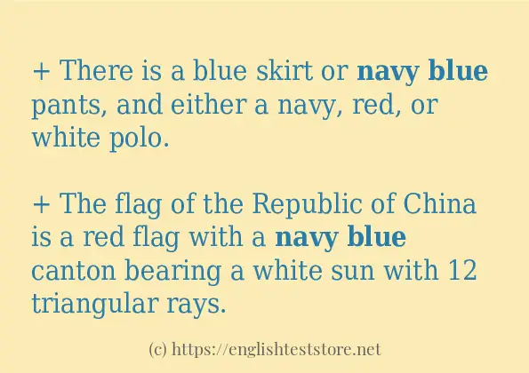 Some in-sentence examples of Navy blue