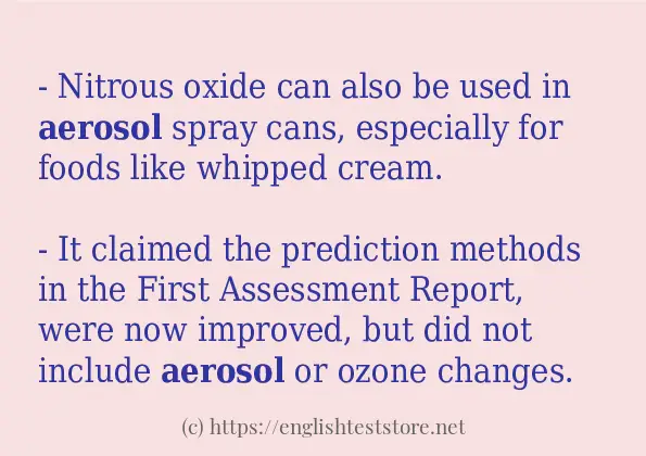 Some in-sentence examples of aerosol