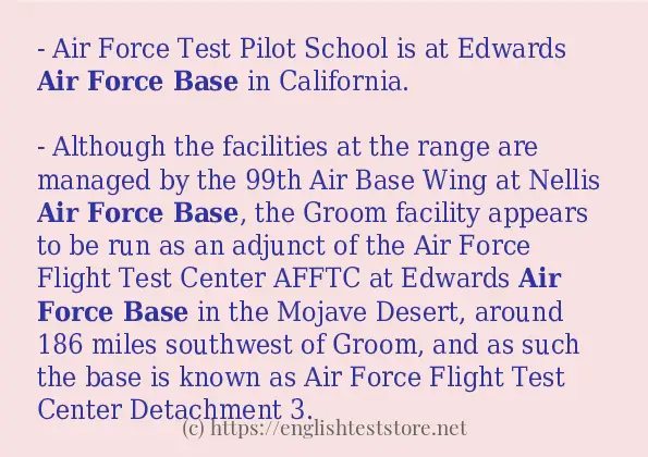 Some in-sentence examples of air force base