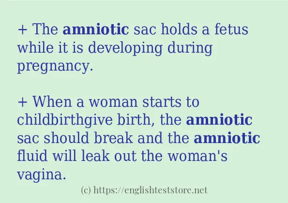 Some in-sentence examples of amniotic