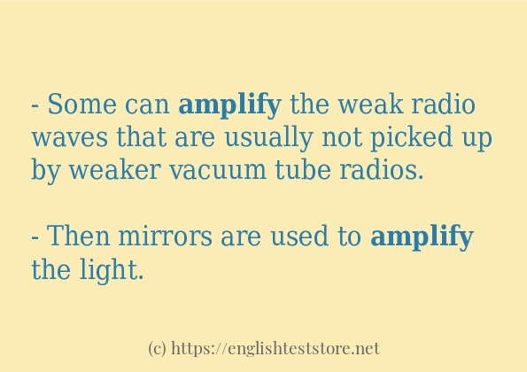 Some in-sentence examples of amplify