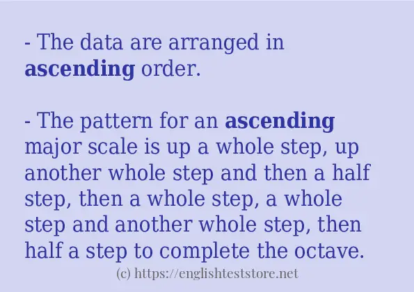 Some in-sentence examples of ascending