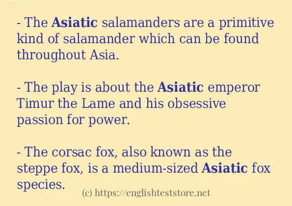 Some in-sentence examples of asiatic