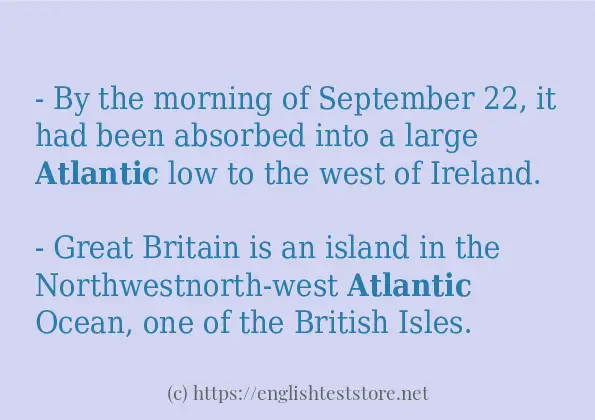 Some in-sentence examples of atlantic