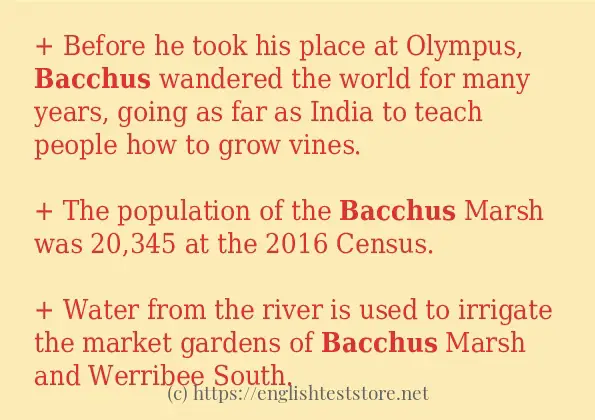 Some in-sentence examples of bacchus