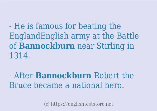 Some in-sentence examples of bannockburn