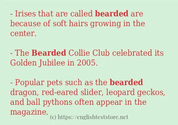 Some in-sentence examples of bearded