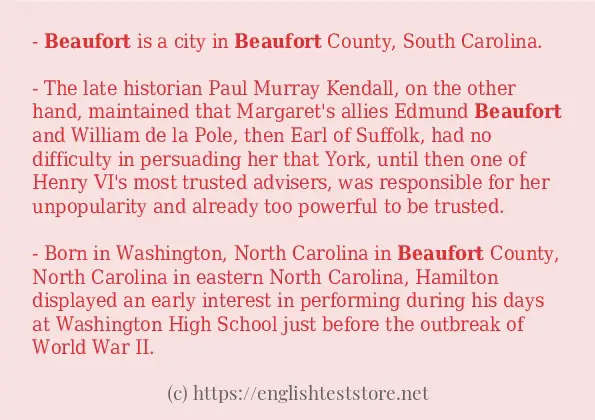 Some in-sentence examples of beaufort