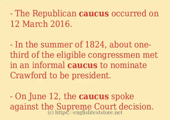 Some in-sentence examples of caucus