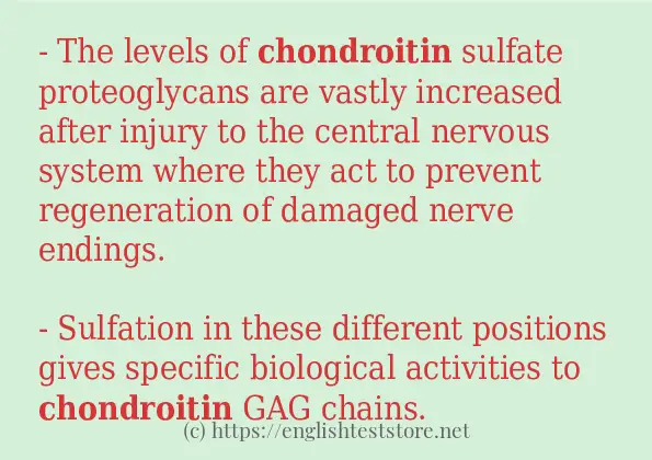 Some in-sentence examples of chondroitin