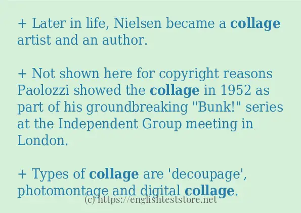 Some in-sentence examples of collage