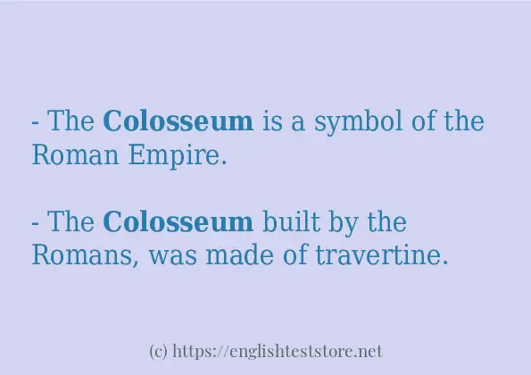 Some in-sentence examples of colosseum