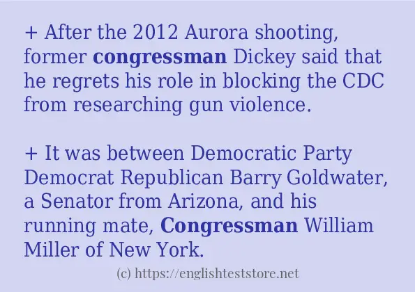 Some in-sentence examples of congressman