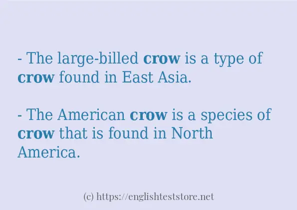 Some in-sentence examples of crow