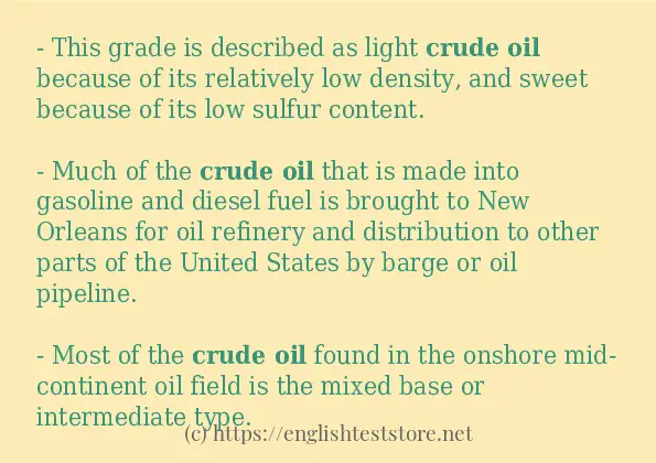 Some in-sentence examples of crude oil