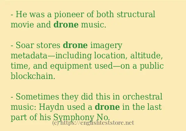 Some in-sentence examples of drone Some in-sentence examples of drone