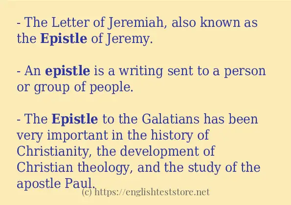 Some in-sentence examples of epistle