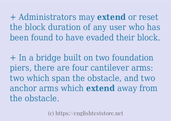 Some in-sentence examples of extend