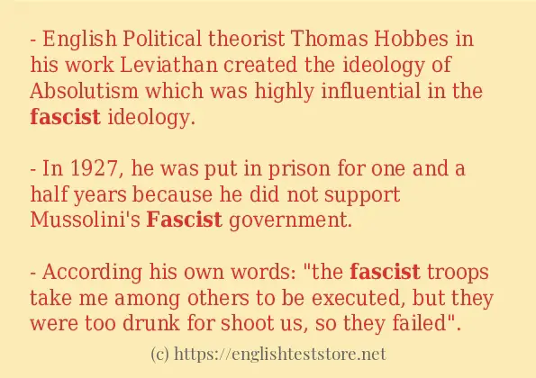 Some in-sentence examples of fascist