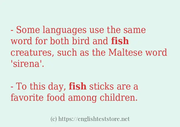 Some in-sentence examples of fish