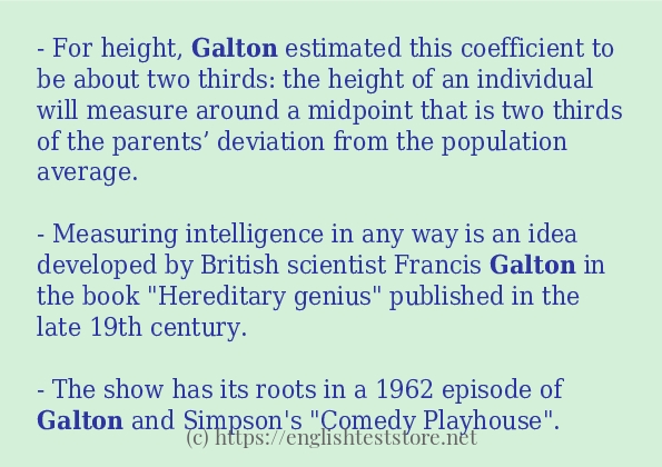 Some in-sentence examples of galton