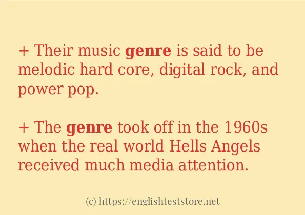 Some in-sentence examples of genre