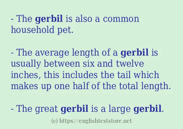 Some in-sentence examples of gerbil