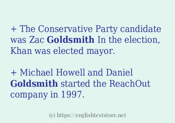 Some in-sentence examples of goldsmith