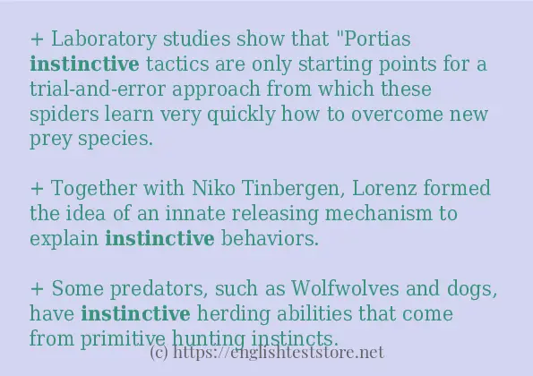 Some in-sentence examples of instinctive