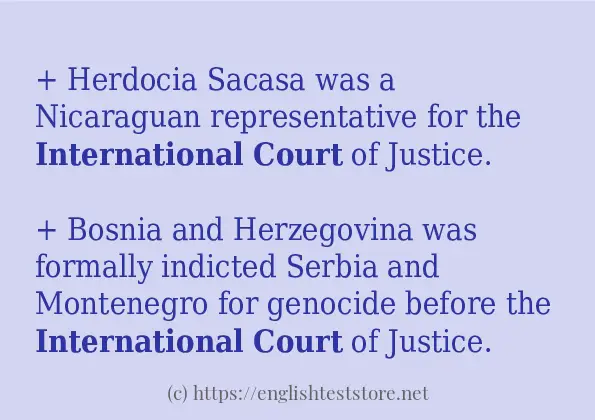 Some in-sentence examples of international court