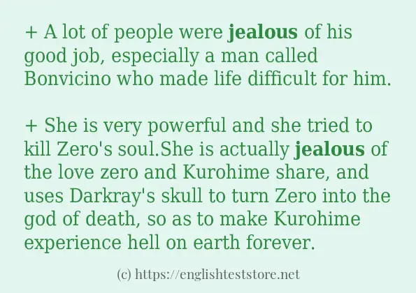 Some in-sentence examples of jealous