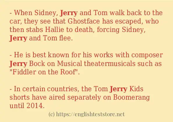 Some in-sentence examples of jerry