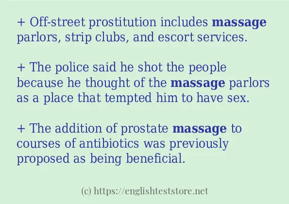 Some in-sentence examples of massage