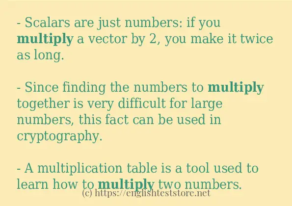 Some in-sentence examples of multiply