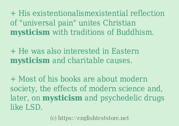 Some in-sentence examples of mysticism