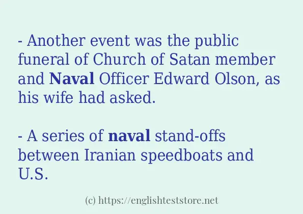 Some in-sentence examples of naval