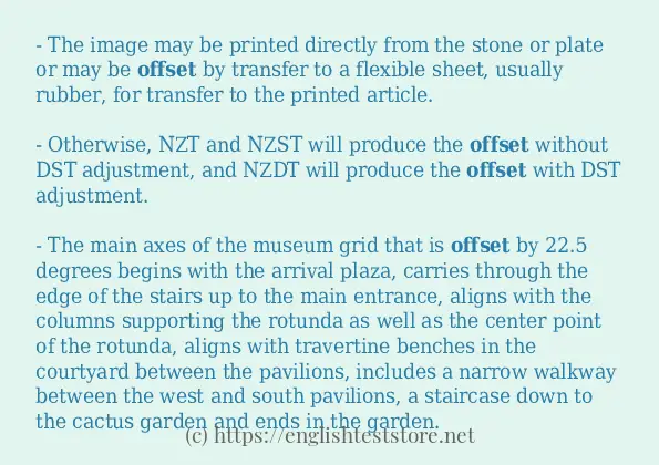 Some in-sentence examples of offset