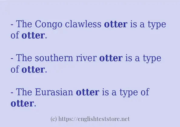 Some in-sentence examples of otter